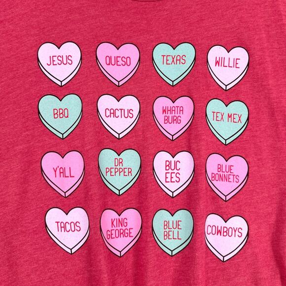 Oliver & Otis‎ Red Heart Graphic Short Sleeves Texas Design Casual T-Shirt XL - Picture 2 of 6